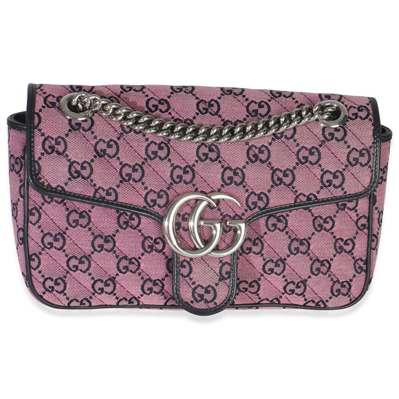Gucci Handbags - Gucci Pink GG Matelasse Diagonal Canvas Small GG Marmont Shoulder Bag